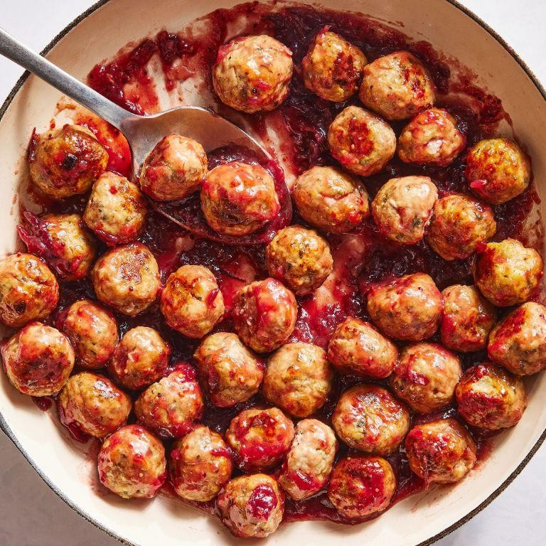 Cranberry Glazed Turkey Meatballs