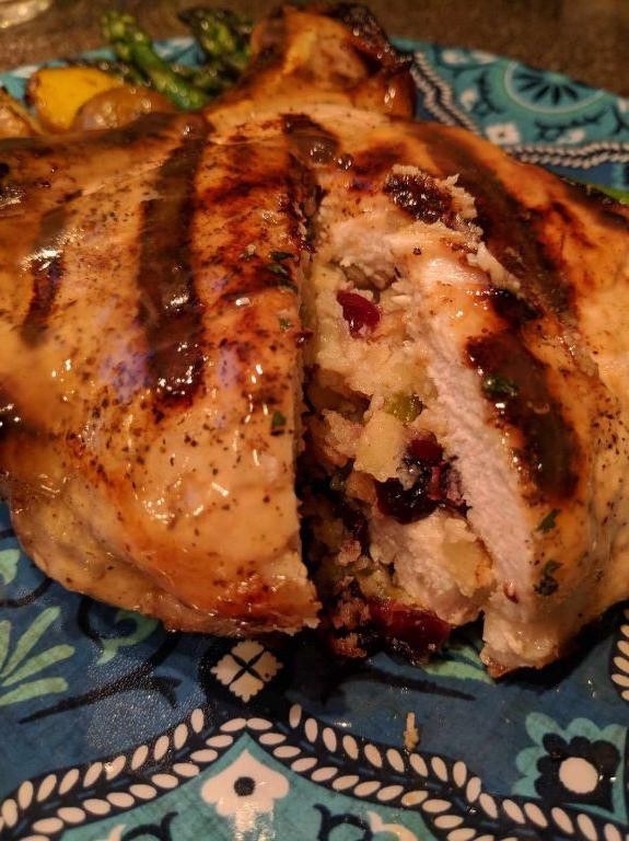 Cranberry Jelly and Apple Stuffed Pork Chops