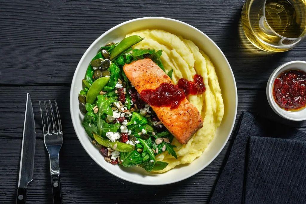 Cranberry Jelly and Dijon Glazed Salmon