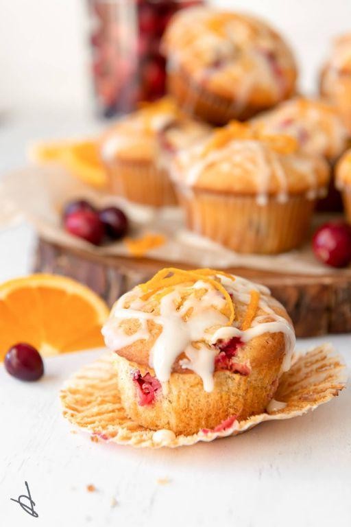 Cranberry Orange Cupcakes with Zesty Glaze