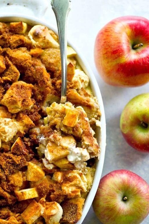 Cream Cheese Apple Bread Pudding