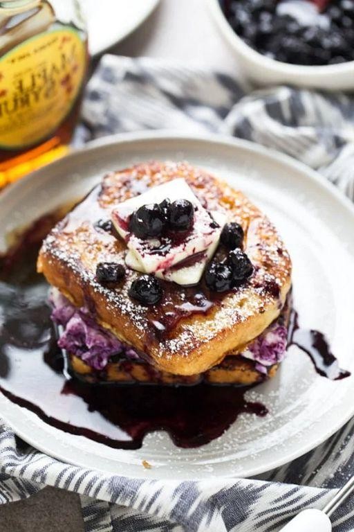 Cream Cheese Stuffed Blueberry French Toast