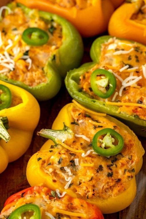 Cream of Chicken and Herb-Stuffed Bell Peppers