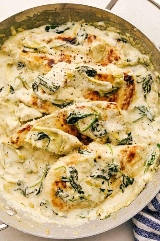 Creamy Artichoke Chicken Bake