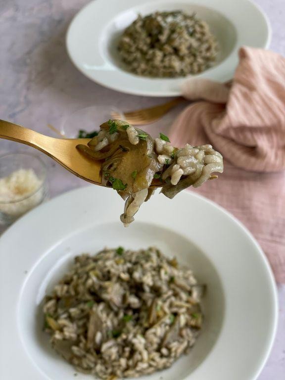 Creamy Artichoke Risotto with Peas