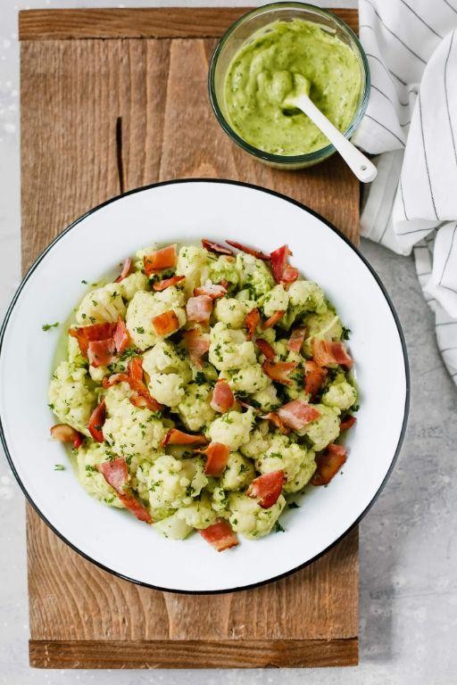 Creamy Avocado Cauliflower Crunch Salad