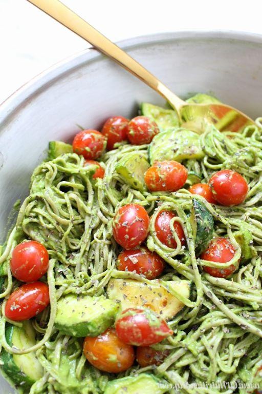 Creamy Avocado Pasta with Cherry Tomatoes