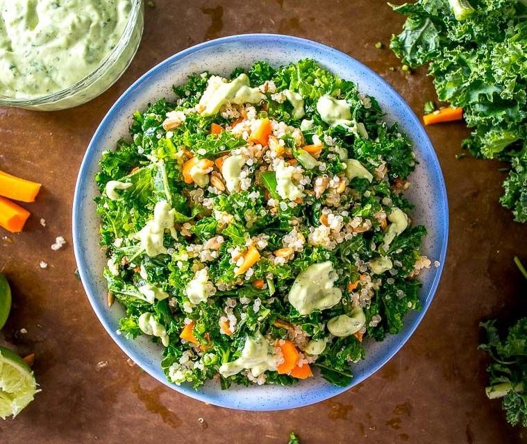 Creamy Avocado Quinoa Kale Salad