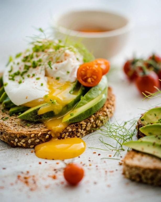 Creamy Avocado Toast with Poached Eggs