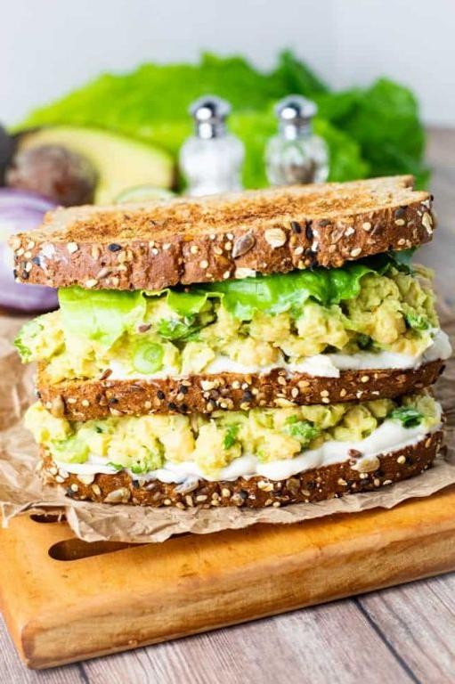Creamy Avocado and Chickpea Sandwiches