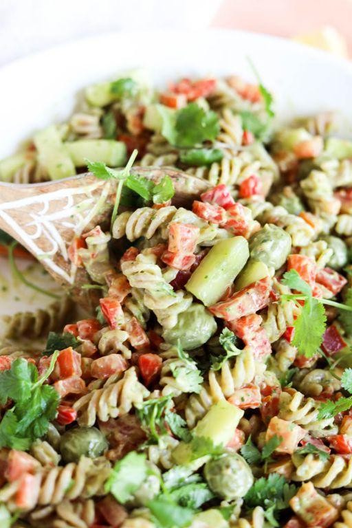 Creamy Avocado and Olive Pasta Salad