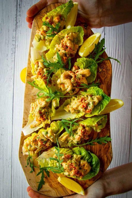 Creamy Avocado and Shrimp Lettuce Wraps