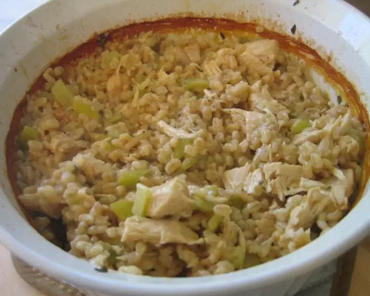 Creamy Barley and Chicken Casserole