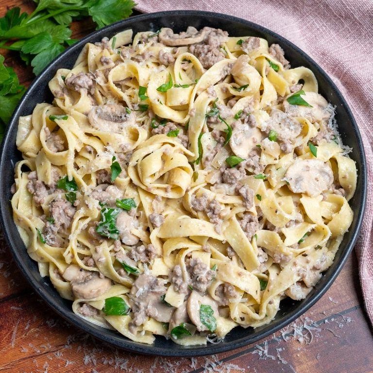 Creamy Beef Alfredo Pasta