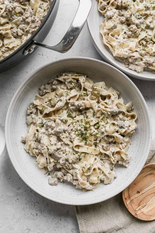 Creamy Beef and Mushroom Pasta