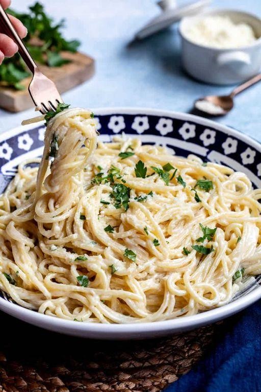 Creamy Breakfast Spaghetti Alfredo