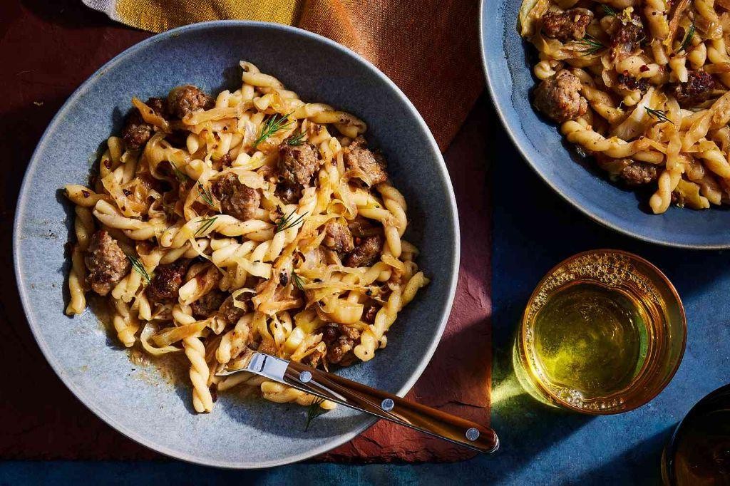 Creamy Cabbage and Sausage Pasta