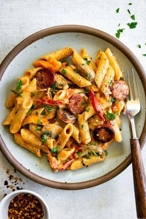 Creamy Cajun Sausage Pasta