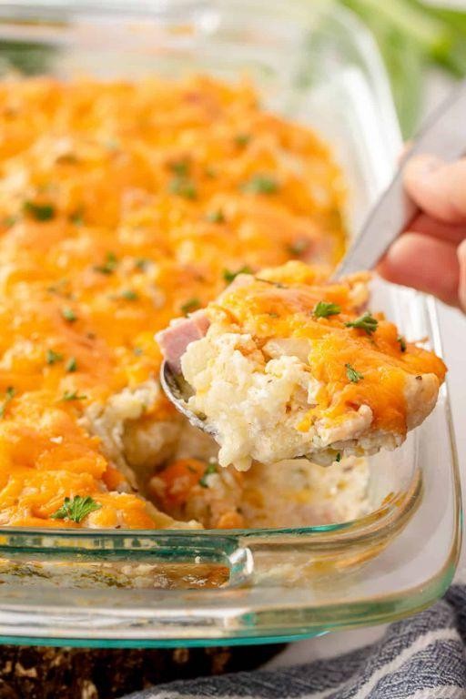 Creamy Cauliflower and Ham Casserole