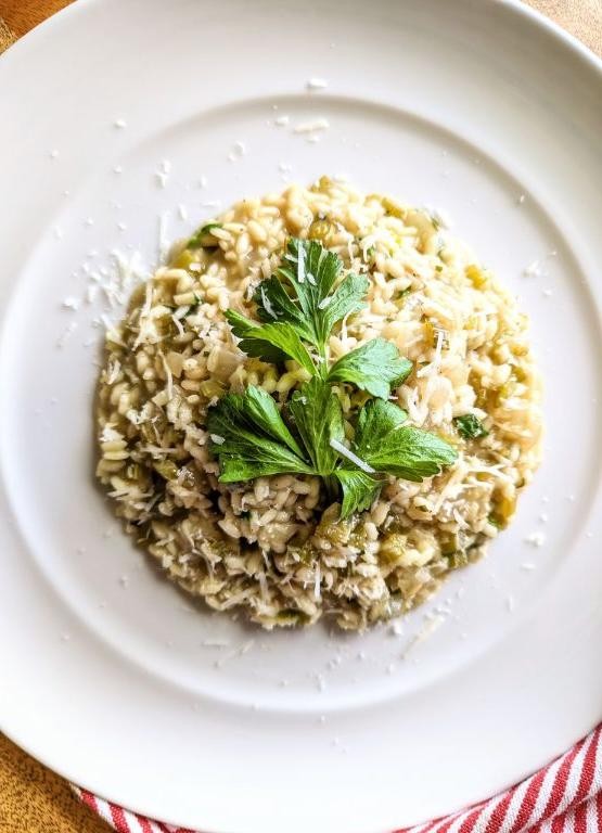 Creamy Celery Leaf Risotto