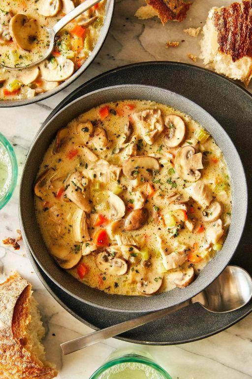 Creamy Chicken Breast and Mushroom Soup