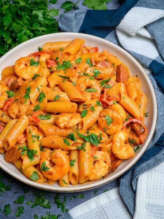 Creamy Chorizo and Shrimp Pasta