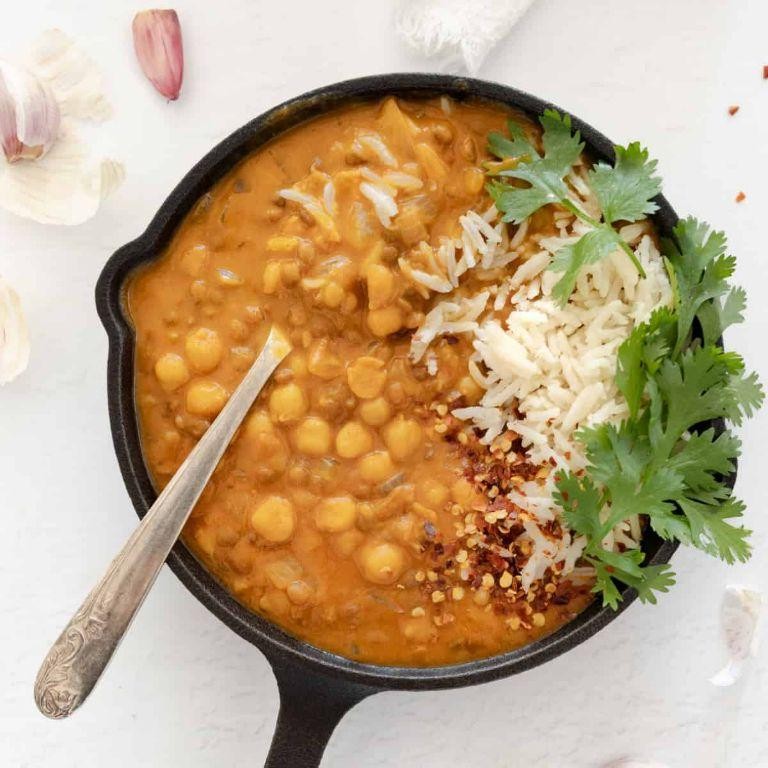 Creamy Coconut Chickpea and Lentil Stew