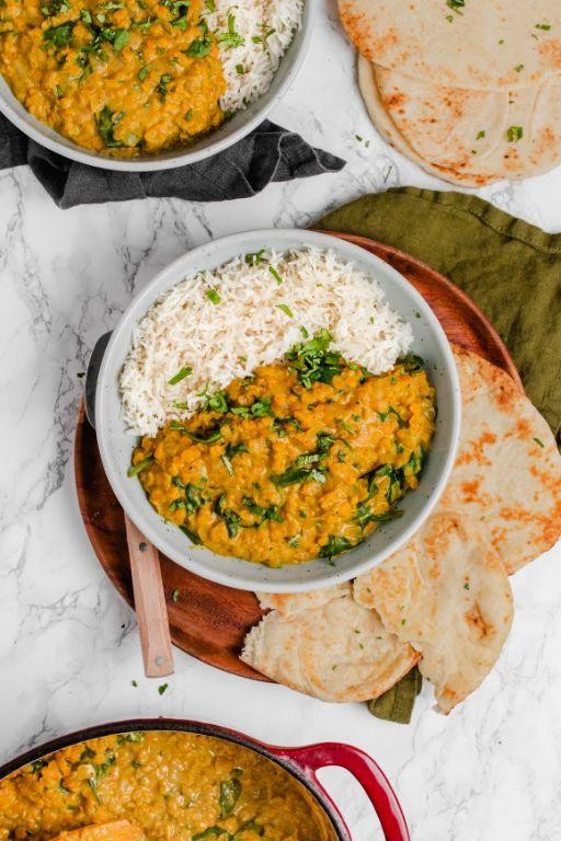 Creamy Coconut and Spinach Dal