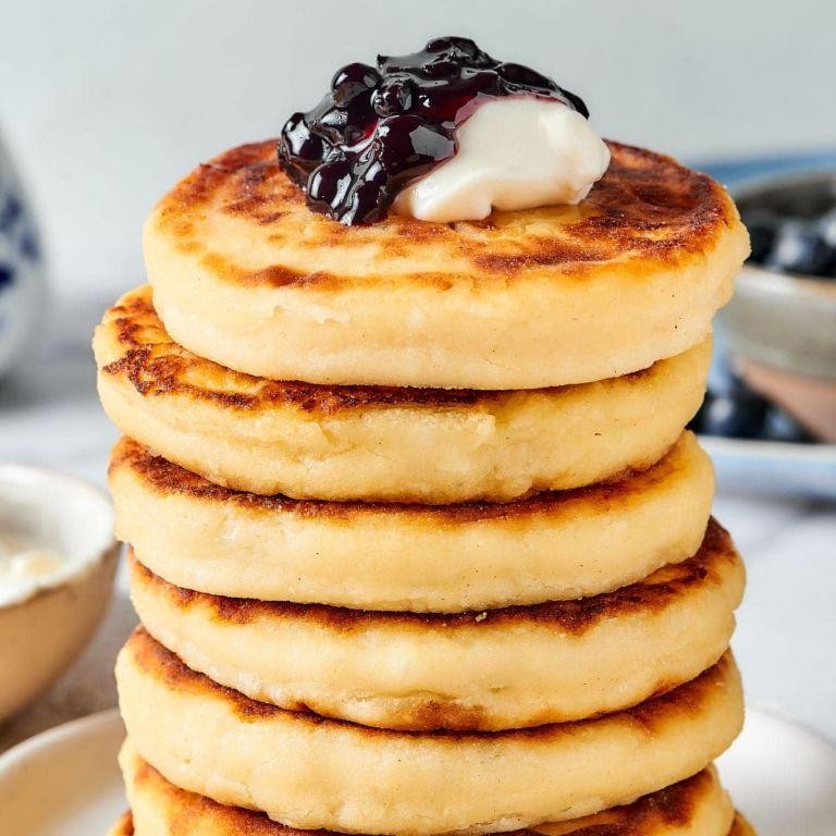 Creamy Cottage Cheese Pancakes