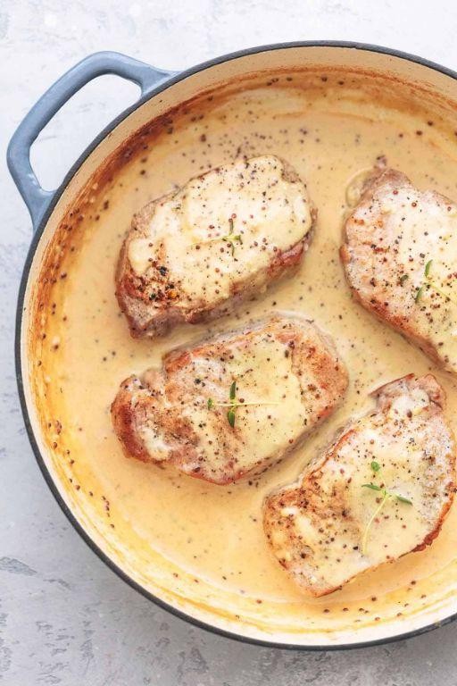 Creamy Dijon Mushroom Soup Baked Pork Chops