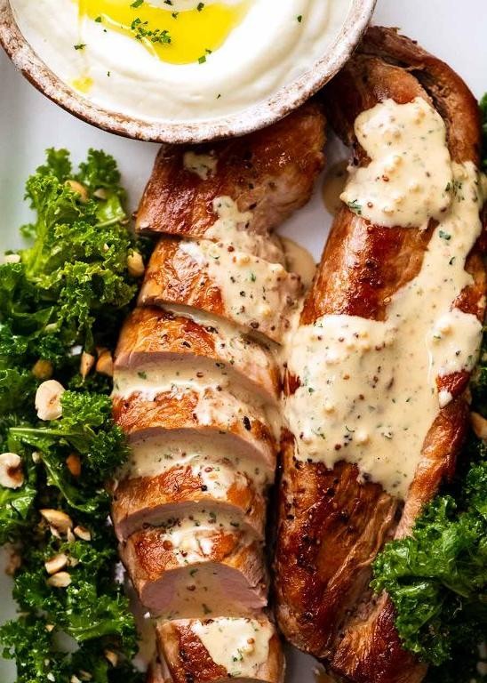 Creamy Dijon Mustard Tenderloin Tips