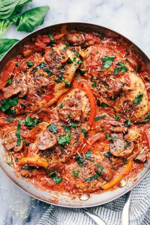 Creamy Garlic Chicken Cacciatore