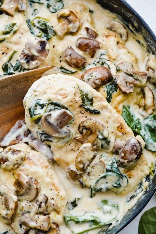 Creamy Garlic Parmesan Chicken and Mushrooms