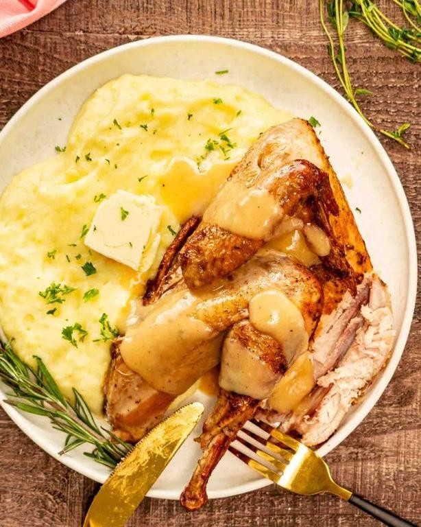 Creamy Garlic Pheasant with Herbed Potatoes