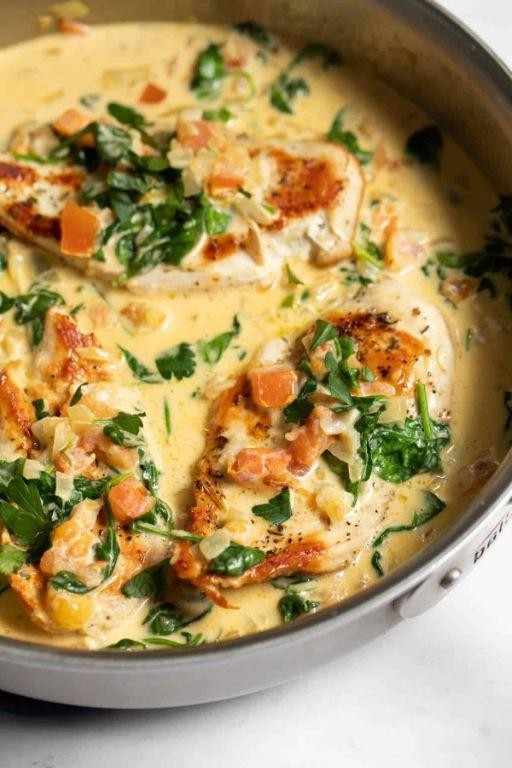 Creamy Garlic Tuscan Chicken with Spinach