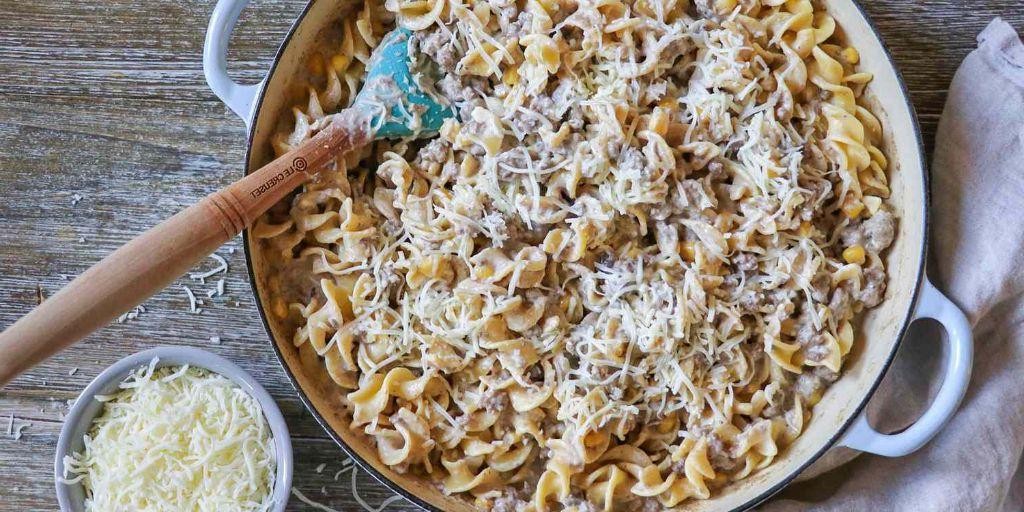 Creamy Ground Beef and Mushroom Noodles