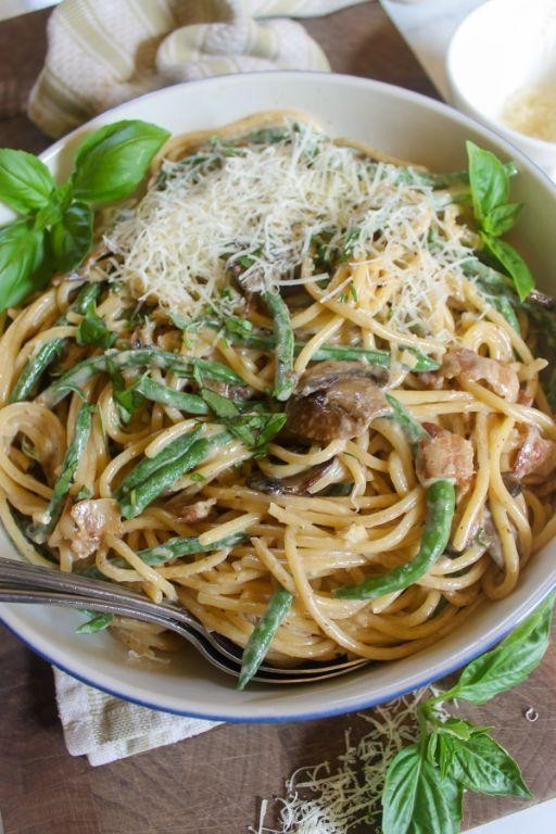 Creamy Haricot Vert Pasta with Parmesan