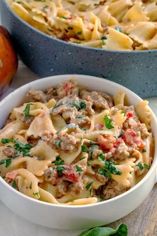 Creamy Italian Sausage Bowtie Pasta