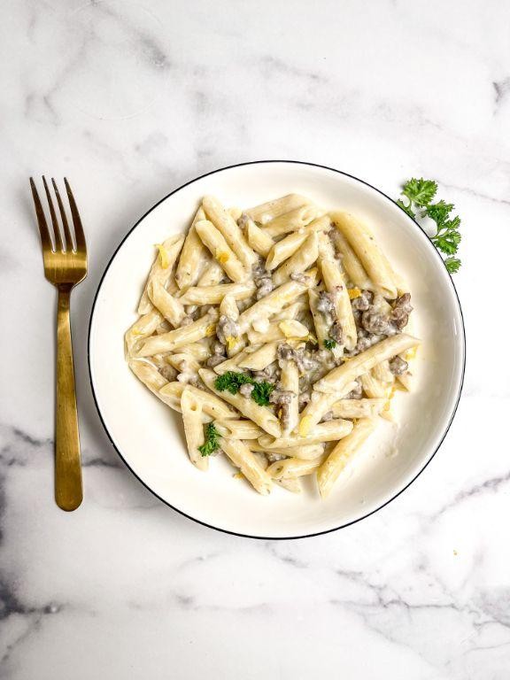 Creamy Lemon and Sausage Penne