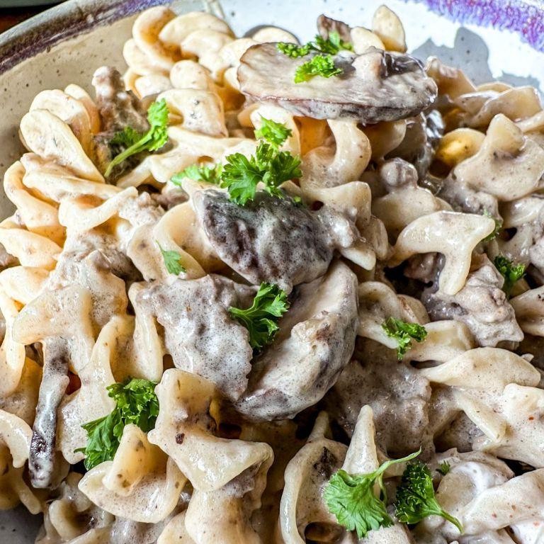 Creamy Mushroom Beef Stroganoff Helper
