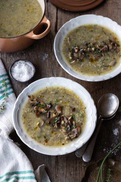 Creamy Mushroom Borscht with Thyme