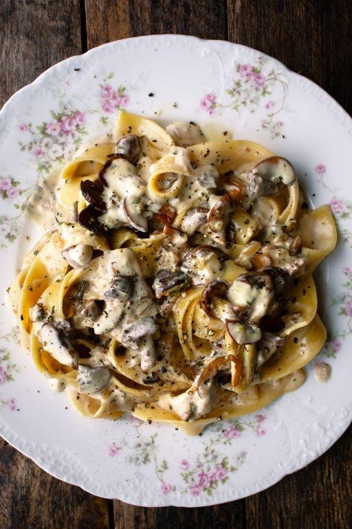 Creamy Mushroom Pappardelle with Truffle Oil