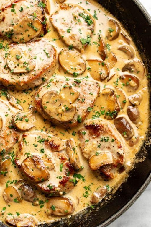 Creamy Mushroom Pork Loin Roast