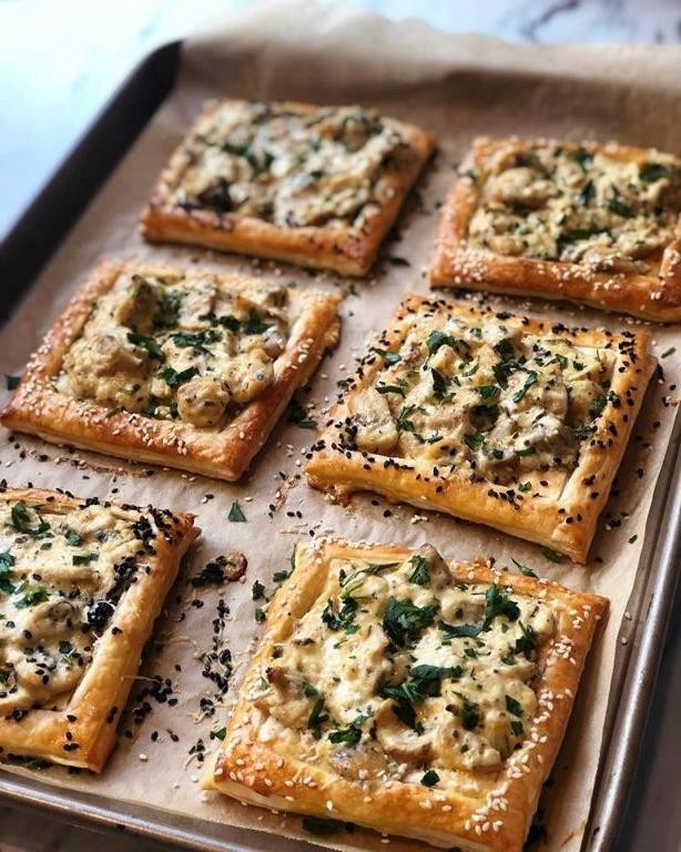 Creamy Mushroom Puff Pastry Tart