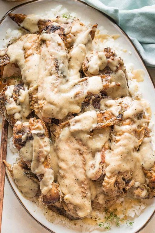 Creamy Mushroom Smothered Turkey Wings