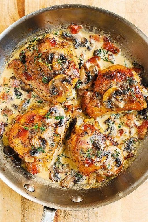 Creamy Mushroom and Thyme Chicken Thighs