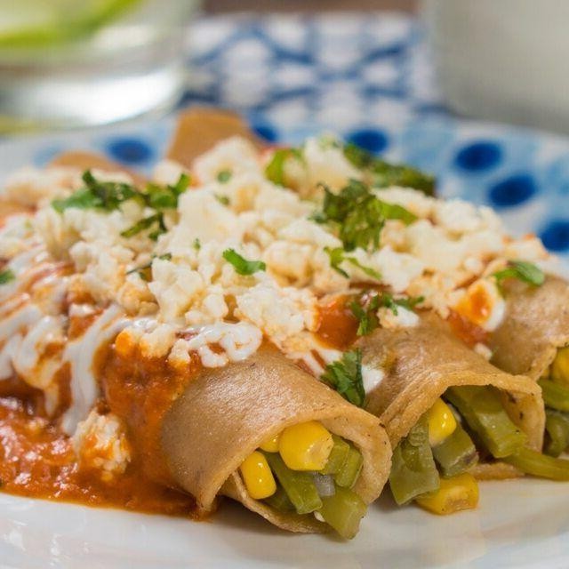 Creamy Nopalitos Enchiladas