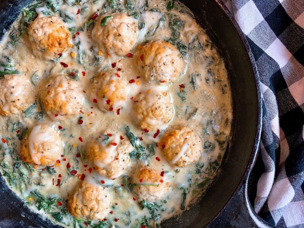 Creamy Parmesan Chicken Meatballs