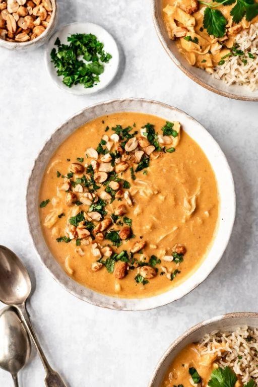 Creamy Peanut Butter Chicken Soup