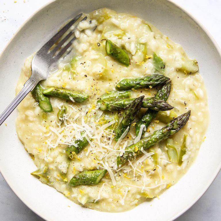Creamy Pickerel Risotto with Asparagus